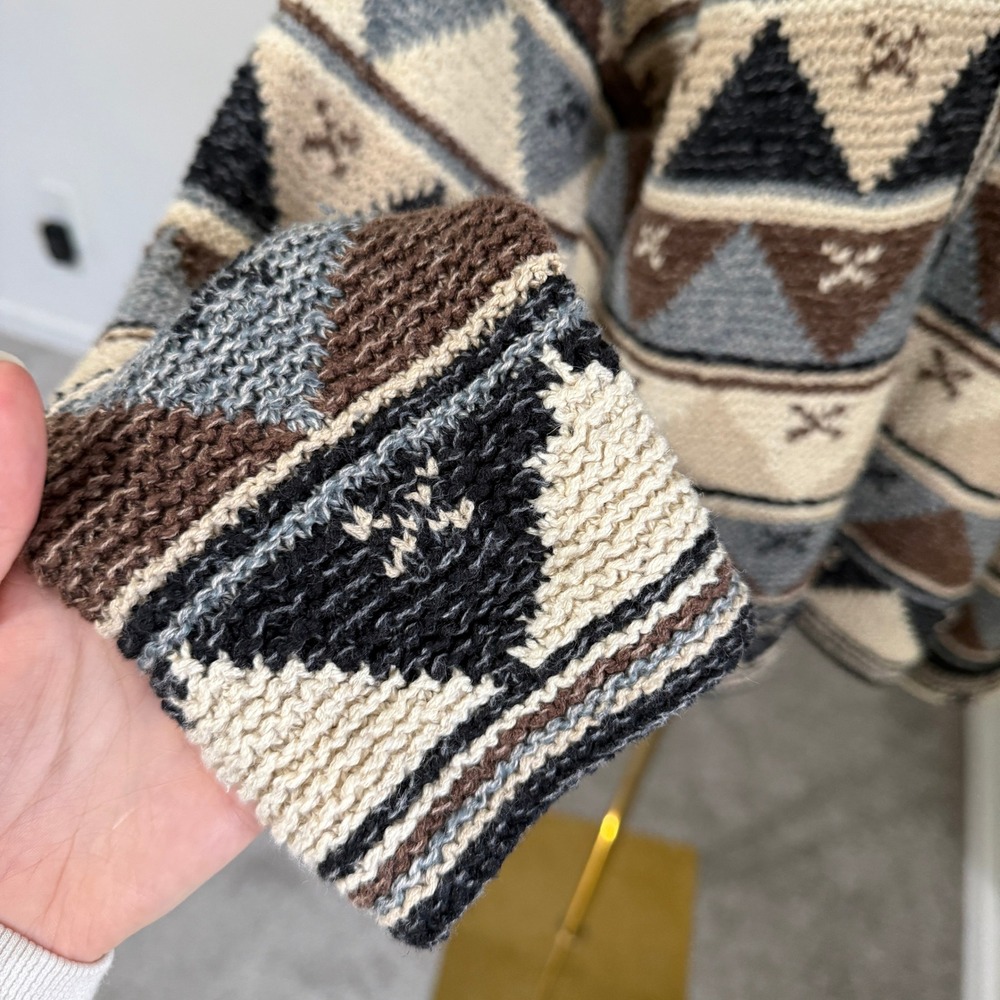 Talbots Hand Knit Geometric Pattern Cardigan Swea… - image 4